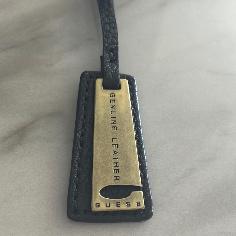 Guess vintage brown leather key fob
